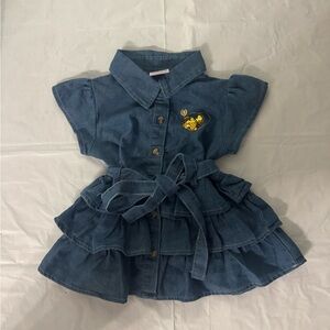 Adorable Blue Denim Dress with Gold Heart
